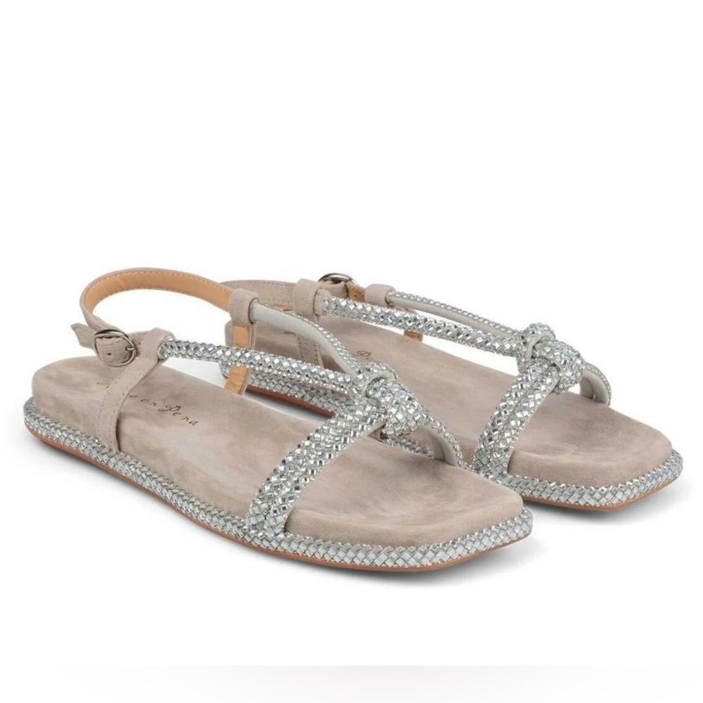 Alma en Pena
PEREZ - T-bar sandals Crystal-Studded Silver - Size 8